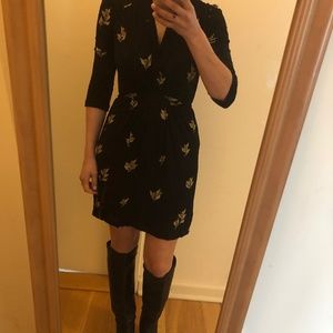 French Connection Black Dress With Waist Tie